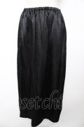 powder / しわ加工サテンスカート F 黒 Y-25-12-01-140-LO-SK-SZ-ZY