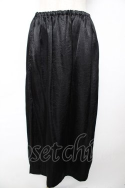 画像1: powder / しわ加工サテンスカート F 黒 Y-25-12-01-140-LO-SK-SZ-ZY