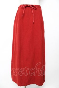 画像1: powder / サイドスリットロングスカート F 赤 Y-25-12-01-142-LO-SK-SZ-ZY