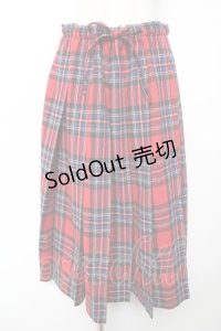 powder / タータンチェック柄スカート F 赤 Y-25-12-01-145-LO-SK-SZ-ZY