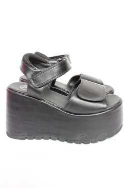 画像4: YOSUKE / 厚底ベルティッドサンダル S 黒 Y-25-12-01-021-PU-SH-SZ-ZY