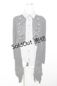 ALGONQUINS / ダブルボタンレイヤードシャツ  黒 Y-25-12-01-022-AL-BL-SZ-ZY