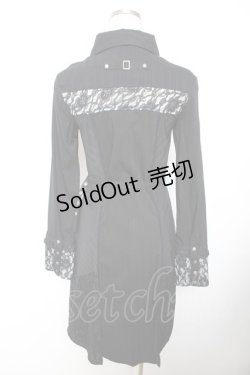 画像2: Ozz Croce / レースフリルシャツワンピース  黒 Y-25-12-01-025-OO-OP-SZ-ZS