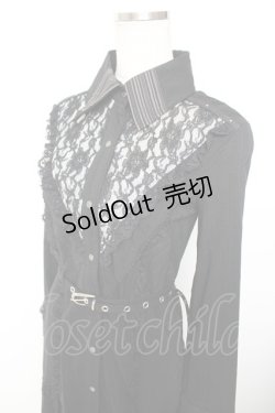 画像3: Ozz Croce / レースフリルシャツワンピース  黒 Y-25-12-01-025-OO-OP-SZ-ZS