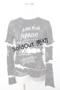 h.ANARCHY / 飛沫pt安ピンセパレートカットソー  黒 Y-25-12-01-029-HN-TO-SZ-ZY