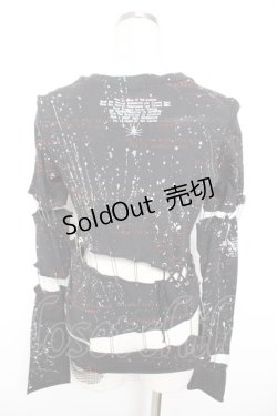 画像2: h.ANARCHY / 飛沫pt安ピンセパレートカットソー  黒 Y-25-12-01-029-HN-TO-SZ-ZY