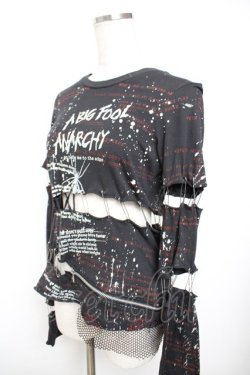 画像4: h.ANARCHY / 飛沫pt安ピンセパレートカットソー  黒 Y-25-12-01-029-HN-TO-SZ-ZY