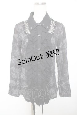 画像1: SEX POT ReVeNGe / 花柄ガーゼブラウス M 黒 Y-25-12-01-030-SP-BL-SZ-ZY