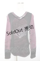 Ozz oneste / メッシュレイヤードトップス  黒×紫 Y-25-12-01-032-OO-TO-SZ-ZY