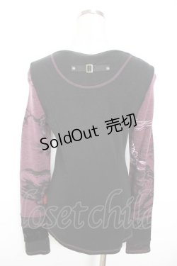 画像2: Ozz oneste / メッシュレイヤードトップス  黒×紫 Y-25-12-01-032-OO-TO-SZ-ZY