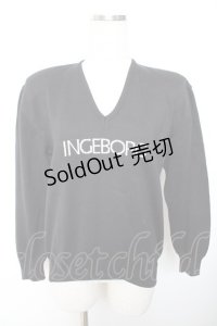 INGEBORG / ロゴVネックニット  黒 Y-25-12-01-038-LO-TO-SZ-ZY
