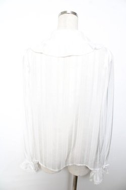 画像2: axes femme kawaii / ストライプシアーブラウス M 白 Y-25-12-01-040-AX-BL-SZ-ZY