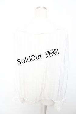 画像2: axes femme Kawaii / ストライプシアーブラウス M 白 Y-25-12-01-040-AX-BL-SZ-ZS