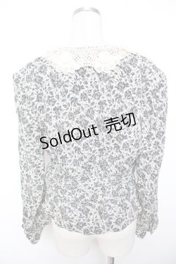 画像2: INGEBORG / 襟レースバラ柄ジャケット F オフ×黒 Y-25-12-01-043-LO-JA-SZ-ZY