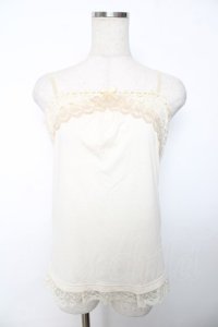 axes femme / リボンつきストラップキャミ M 生成り Y-25-12-04-041-AX-TO-SZ-ZY