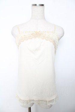 画像1: axes femme / リボンつきストラップキャミ M 生成り Y-25-12-04-041-AX-TO-SZ-ZY