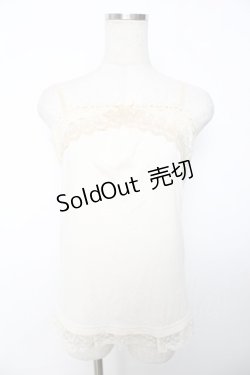 画像1: axes femme / リボンつきストラップキャミ M 生成り Y-25-12-04-041-AX-TO-SZ-ZS