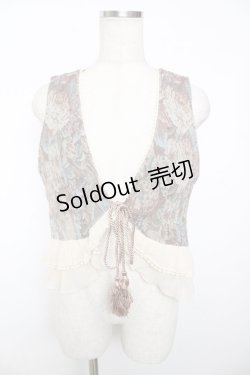 画像1: axes femme / 裾フリルタッセルベスト M 茶 Y-25-12-04-043-AX-TO-SZ-ZS