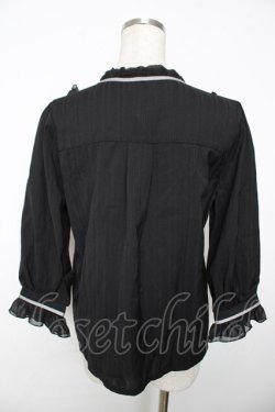 画像2: axes femme / 刺繍入りプチハイブラウス M 黒 Y-25-12-04-044-AX-BL-SZ-ZY