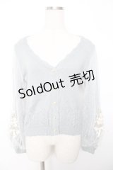 axes femme / ローズリボン刺繍ニットカーデ M グリーン Y-25-12-04-047-AX-TO-SZ-ZY