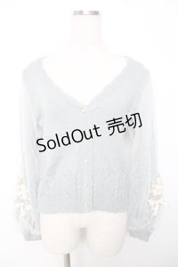 axes femme / ローズリボン刺繍ニットカーデ M グリーン Y-25-12-04-047-AX-TO-SZ-ZY