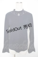 axes femme / バラネックレス風リブプルオーバー M 紺 Y-25-12-04-048-AX-TO-SZ-ZY