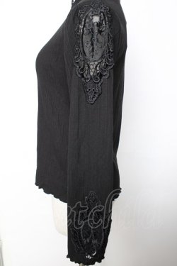 画像3: axes femme / オーガンジーレースリブプルオーバー M 黒 Y-25-12-04-049-AX-TO-SZ-ZY