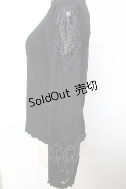 画像3: axes femme / オーガンジーレースリブプルオーバー M 黒 Y-25-12-04-049-AX-TO-SZ-ZS