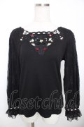 axes femme / ローズガーデン×蝶レースプルオーバー M 黒 Y-25-12-04-050-AX-TO-SZ-ZY