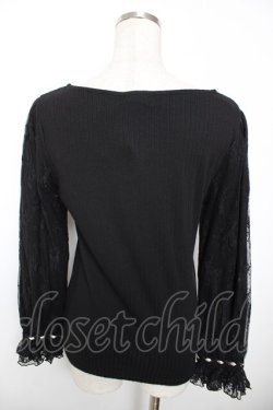 画像2: axes femme / ローズガーデン×蝶レースプルオーバー M 黒 Y-25-12-04-050-AX-TO-SZ-ZY