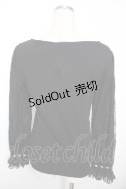 画像2: axes femme / ローズガーデン×蝶レースプルオーバー M 黒 Y-25-12-04-050-AX-TO-SZ-ZS