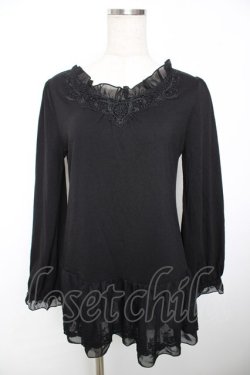 画像1: axes femme / レース使いロングインナー M 黒 Y-25-12-04-052-AX-TO-SZ-ZY