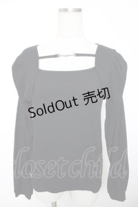 axes femme / ビット付マトン袖トップス F 黒 Y-25-12-04-053-AX-TO-SZ-ZY