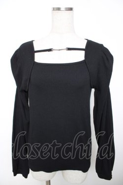 画像1: axes femme / ビット付マトン袖トップス F 黒 Y-25-12-04-053-AX-TO-SZ-ZY