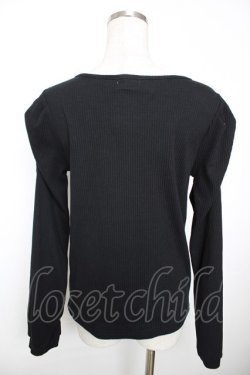 画像2: axes femme / ビット付マトン袖トップス F 黒 Y-25-12-04-053-AX-TO-SZ-ZY