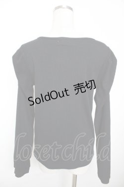 画像2: axes femme / ビット付マトン袖トップス F 黒 Y-25-12-04-053-AX-TO-SZ-ZY