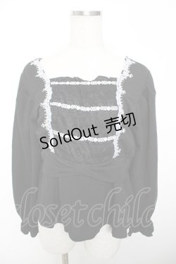 画像1: axes femme / ウエストリボンカットソープルオーバー M 黒 Y-25-12-04-054-AX-TO-SZ-ZY