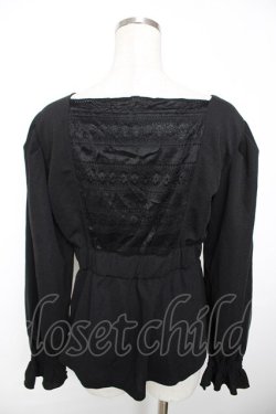 画像2: axes femme / ウエストリボンカットソープルオーバー M 黒 Y-25-12-04-054-AX-TO-SZ-ZY