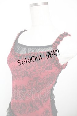 画像3: ALGONQUINS / サーカス柄レースアップフリルキャミ  赤×黒 Y-25-12-04-055-AL-TO-SZ-ZS