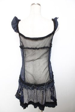 画像2: H jelly / シースルービスチェpt入りベビードール  黒×青 Y-25-12-04-057-HN-OP-SZ-ZY