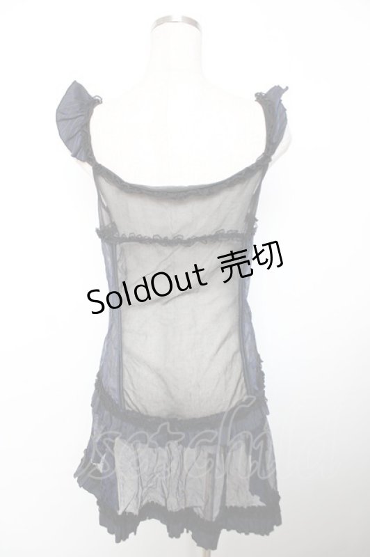 画像2: H jelly / シースルービスチェpt入りベビードール  黒×青 Y-25-12-04-057-HN-OP-SZ-ZI (2)