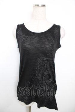 画像1: ALGONQUINS / プリントロングタンクトップ F 黒 Y-25-12-04-058-AL-TO-SZ-ZY