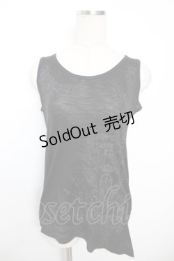 画像1: ALGONQUINS / プリントロングタンクトップ F 黒 Y-25-12-04-058-AL-TO-SZ-ZY