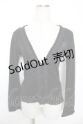 H jelly / クラウン×バラ刺繍レースアップカーディガン  黒 Y-25-12-04-062-HN-TO-SZ-ZS