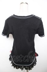 画像2: H jelly / DANGEROUS HEART Tシャツ  黒×赤 Y-25-12-04-063-HN-TS-SZ-ZI (2)