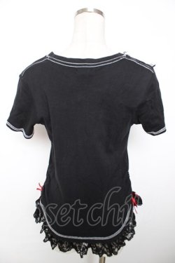 画像2: H jelly / DANGEROUS HEART Tシャツ  黒×赤 Y-25-12-04-063-HN-TS-SZ-ZY