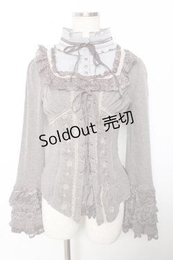画像1: Ozz oneste / 薔薇刺繍レースアップレイヤードトップス  グレー Y-25-12-04-064-OO-TO-SZ-ZY