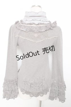 画像2: Ozz oneste / 薔薇刺繍レースアップレイヤードトップス  グレー Y-25-12-04-064-OO-TO-SZ-ZY