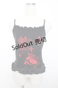 PUTUMAYO / スカルptフリルキャミソール  黒 Y-25-12-04-065-PT-TO-SZ-ZY