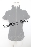 Ozz On / ZIPアップ半袖トップス  黒 Y-25-12-04-067-OO-TO-SZ-ZY